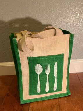 Green & Natural Jute Market Tote, lunch bag